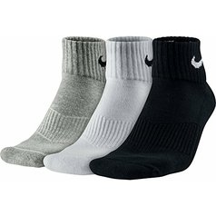 Pánske ponožky Nike Cushion Quarter - 3 páry - bielo, čierno, šedé