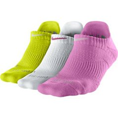 Dámske ponožky Nike Dri-Fit Cushion 3 páry - olivo, bielo, fialové