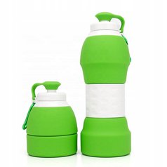 Skladacia fľaša na šport MAXTECH 580 ml - zelená